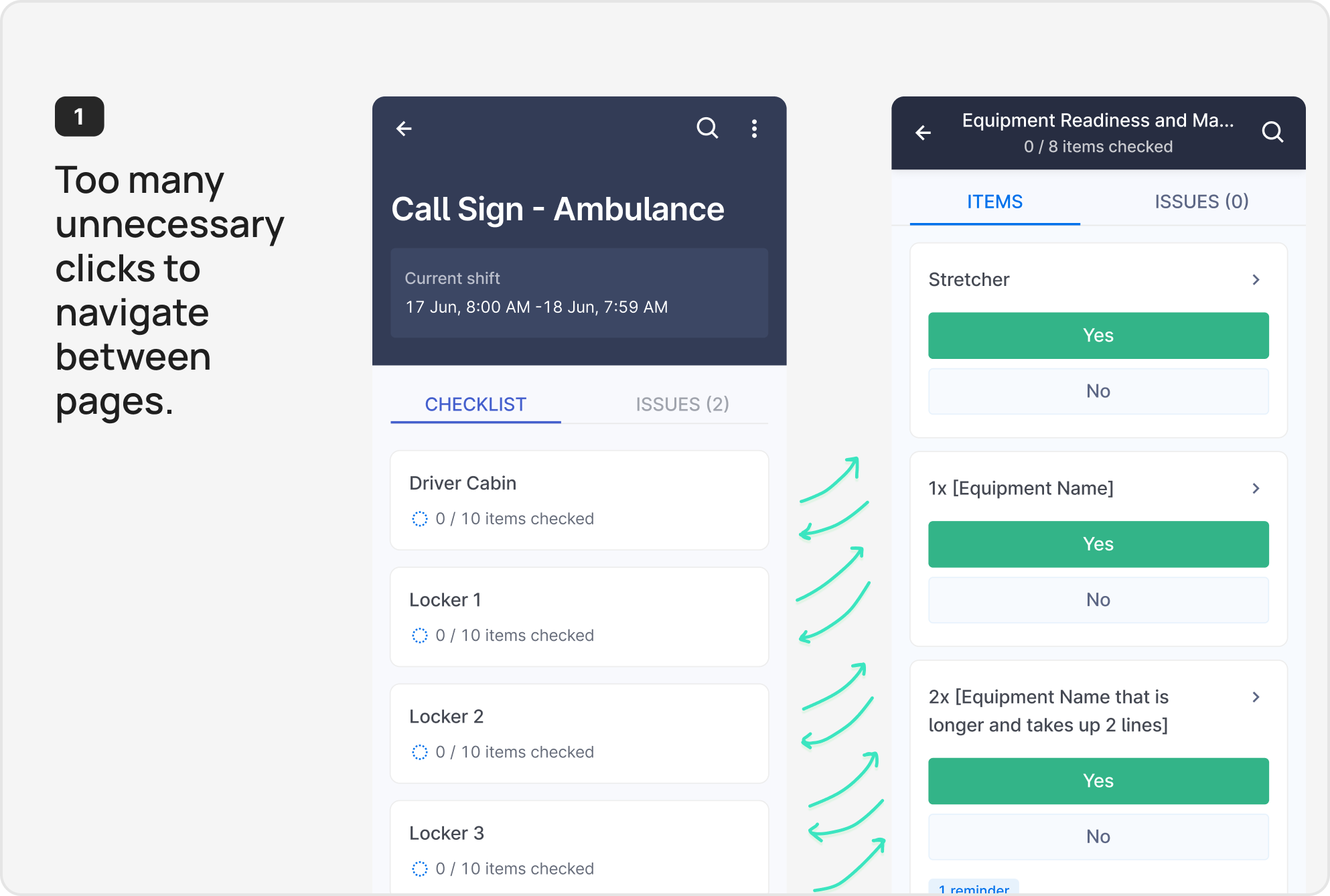 Pain point: Too many unnecessary clicks to navigate between pages